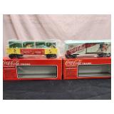 2 Coca- Cola Train cars.  0/027 gauge.  Look at