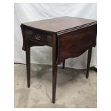 Pair Mahogany Dropleaf Pembroke style lamp table