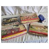 4 Plasticville USA kits with original boxes look