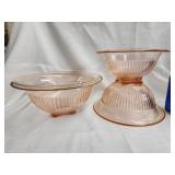 Set 3 vintage pink Depression Nesting Mixing