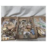 3 boxes costume Jewelry  - necklaces,  bracelets,