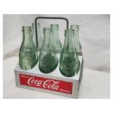 Vintage Coca-Cola metal 6 pack carrier and 6