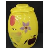 Vintage Bartlett Collins Yellow Glass Cookie Jar