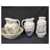 Royal Ironstone China Bowl and Pitcher by W. H.