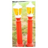 Pair red lamp post blow molds