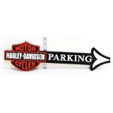 Cast iron Harley Parking arrow sign