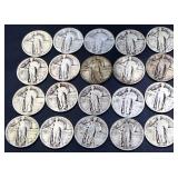 Lot of 20 standing liberty quarters