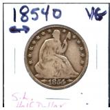 1854O arrow date seated liberty half dollar