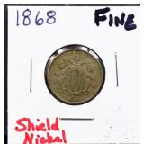 1868 shield nickel