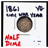 1861 seated liberty half dime