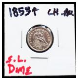 1853 arrow date seated liberty dime