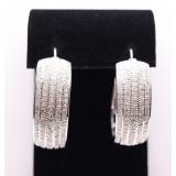 GENUINE DIAMOND HOOP EARRINGS