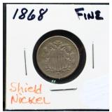 1868 shield nickel