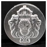 5 troy ounce lion face silver stacker round