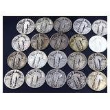 Lot of 20 standing liberty quarters