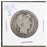 1914S barber half dollar