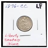 1876 Carson City seated liberty dime