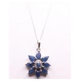 GENUINE SAPPHIRE FLOWER NECKLACE