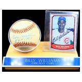 Billy Williams signed baseball & card w/ COA