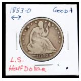 1853O arrow date seated liberty half dollar