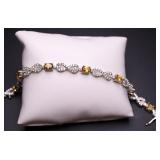 Sterling citrine & white sapphire bracelet, lab