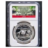 Slabbed 2014 China panda 1oz silver coin