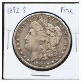 1892S Morgan silver dollar