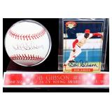 Bob Gibson signed baseball & card w/ COA