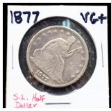 1877 seated liberty half dollar