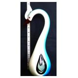 14in art glass blue/white bird figure