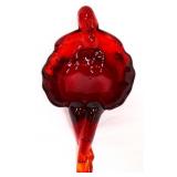 Ruby glass figural soap dish