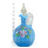 Vintage blue decanter w/ clear stopper, see pics