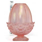 Fenton pink iridescent fairy lamp