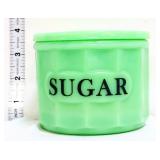 Jadeite round sugar jar w/ lid