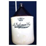 Vntg 5gal Salzman Co stone jug, see photos