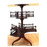 Vintage tiered revolving bookshelf table