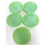 Lot of 5 vntg Fire King jadeite salad bowls