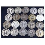 Lot of 20 standing liberty quarters