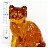 Amber glass cat figure