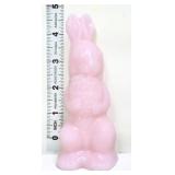 Pink glass standing rabbit figure