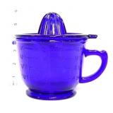 Cobalt glass juicer w/ reamer