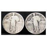 Lot of 2 standing liberty quarters