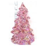 7in pink iridescent glass Christmas tree