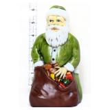 6in glass kneeling Santa w/ green coat