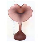 Purple satin glass jack in pulpit vase