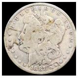 1887O Morgan silver dollar