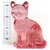 Fenton 3in pink cat figure