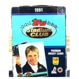 1991 Topps Stadium Club hockey card box w contents