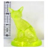 Vaseline miniature glass fox figure