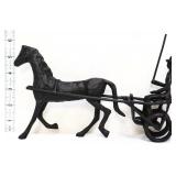 Cast iron horse w/ rider